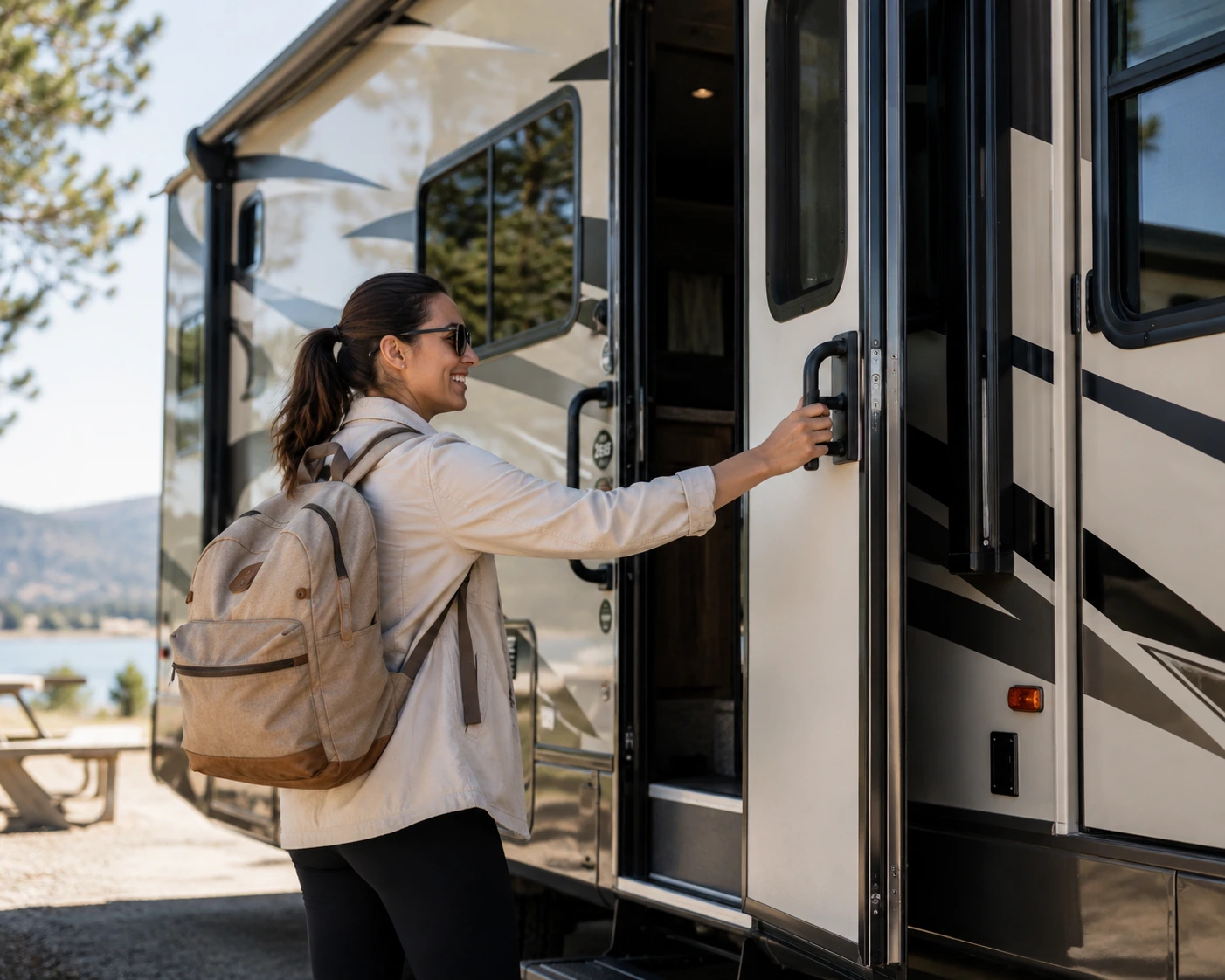 Customer at the RV door